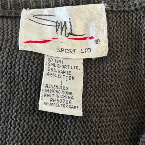 SML Beaded Sweater Large Black Gold Braid‎ Jewel Party NYE Holiday Glam Vintage - Picture 13 of 14